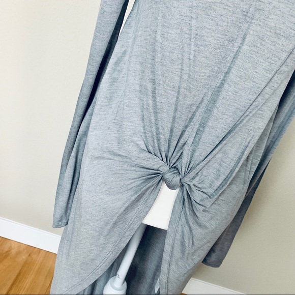 NWOT ZARA Front Knot High Low Gray TOP Blouse - Picture 4 of 8